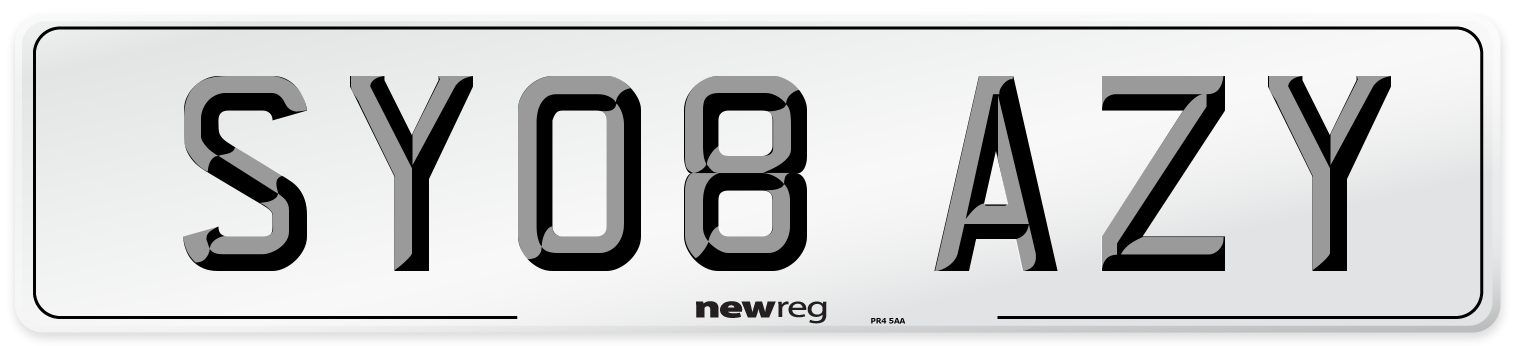 SY08 AZY Number Plate from New Reg